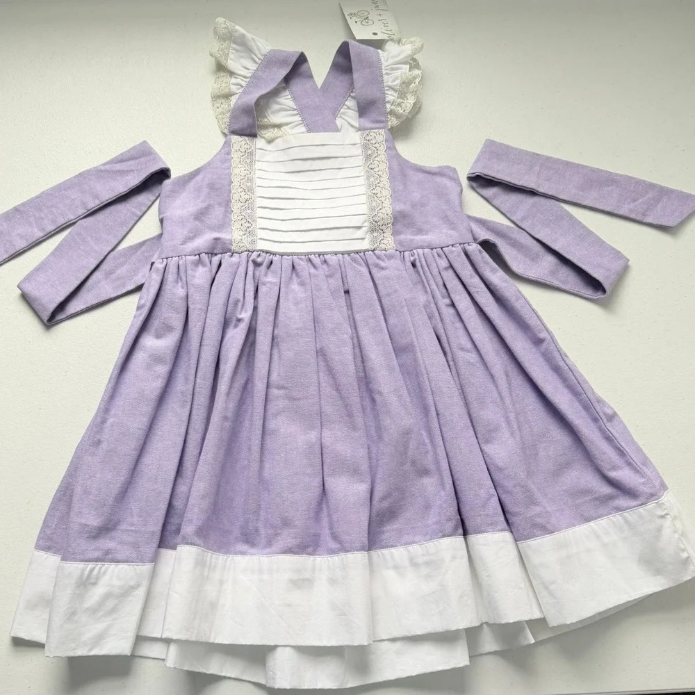 Oliver + June Light Purple Boutique Dress Prairie Pinnie Size 6 NWT